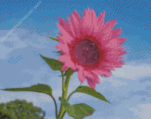 Pink Sunflower Diamond Painting Art
