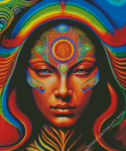 Psychedelic Lady Diamond Painting Art