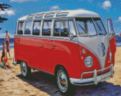 Volkswagen Microbus Diamond Painting Art