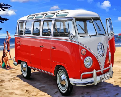 Volkswagen Microbus Diamond Painting Art