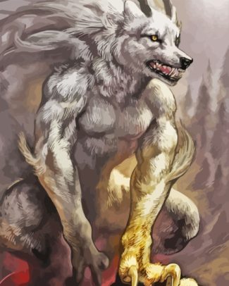White Wolf Diamond Painting Art