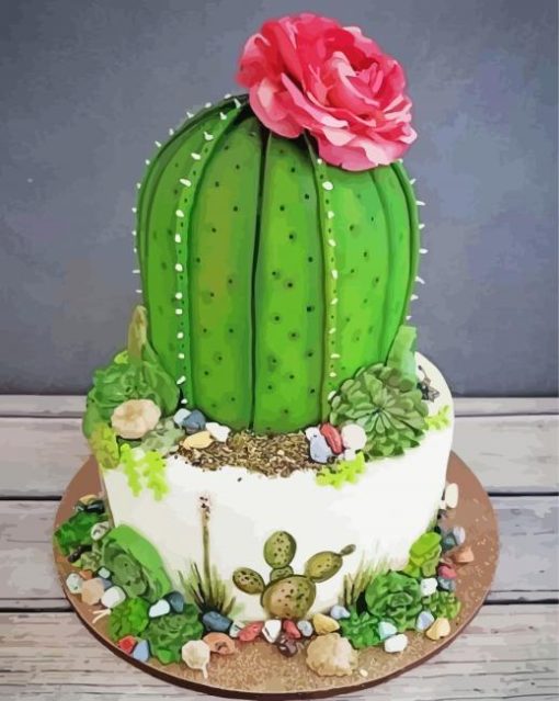 Cactus Dessert Diamond Painting Art