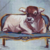 Cow On Chair Diamond Painting Art