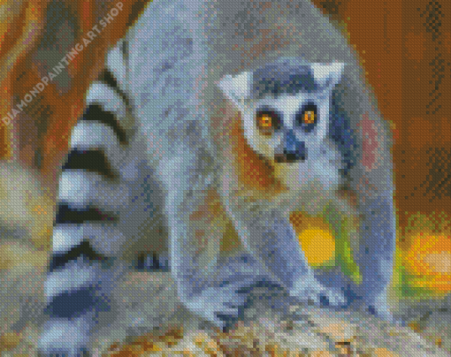 Aesthetic Lemur Diamond Painting Art