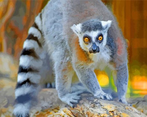Aesthetic Lemur Diamond Painting Art