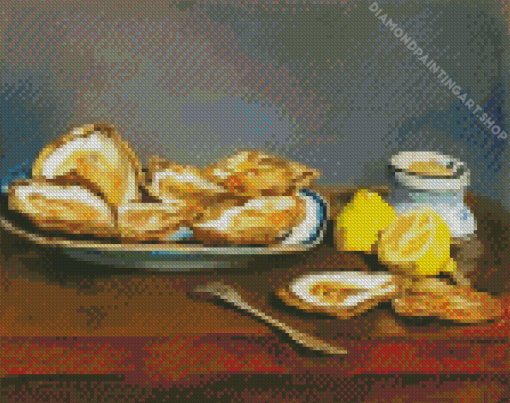 Oysters With Lemon Diamond Painting Art