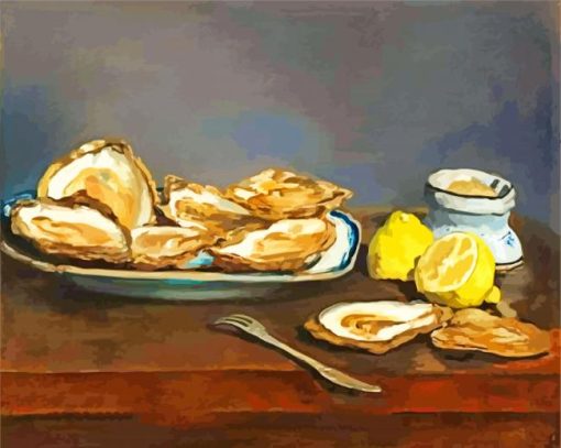 Oysters With Lemon Diamond Painting Art