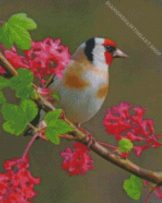 Bullfinch Bird Diamond Painting Art