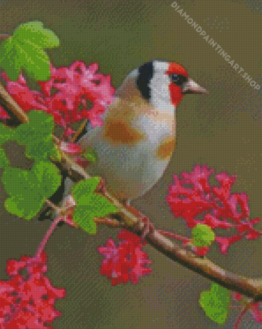 Bullfinch Bird Diamond Painting Art