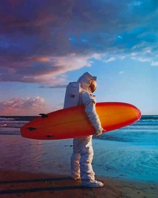 Astronaut On Beach Diamond Painting Art