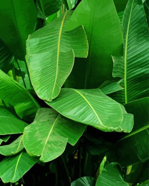 Banana Leaf Diamond Painting Art