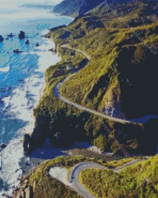 Pacific Coast Hwy Diamond Painting Art