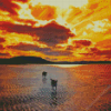 Dogs On Beach Diamond Painting Art