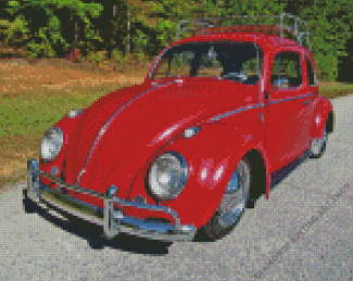 Beetle Convertible Car Diamond Painting Art