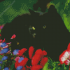 Cat And Flowers Diamond Painting Art