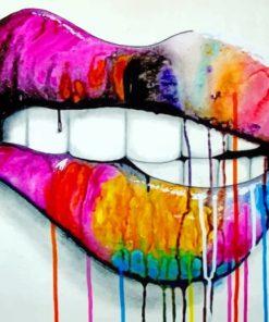 Colorful Lips Diamond Painting Art