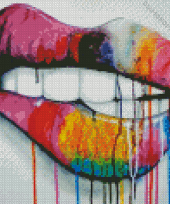 Colorful Lips Diamond Painting Art
