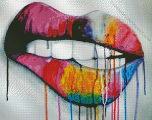 Colorful Lips Diamond Painting Art