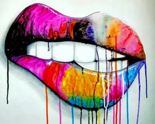 Colorful Lips Diamond Painting Art