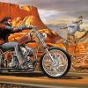 Desert Motorcycle Diamond Painting Art