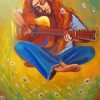 Girl And Guitar Diamond Painting Art