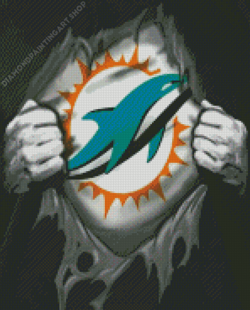Miami Dolphins Logo Diamond Painting Art