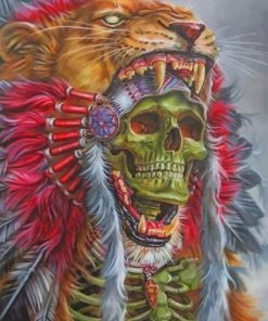 Lion Skull Diamond Painting Art