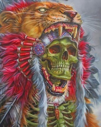 Lion Skull Diamond Painting Art