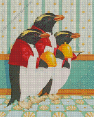 Penguin Chefs Diamond Painting Art