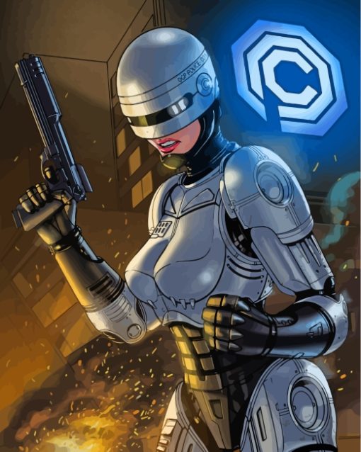 Robocop Girl Diamond Painting Art