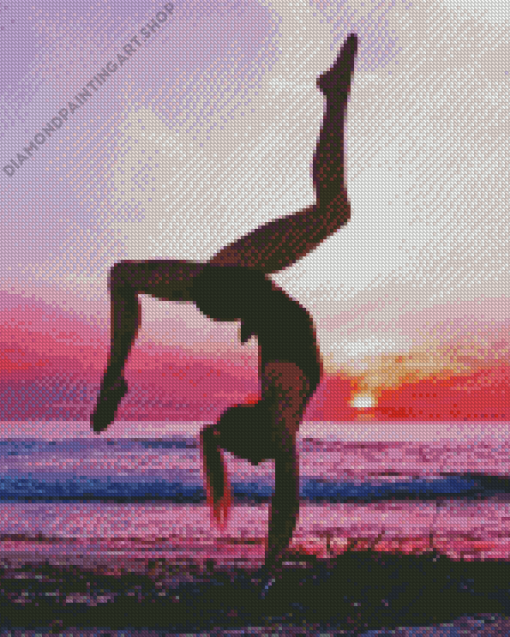 Sunset Gymnastics Diamond Painting Art