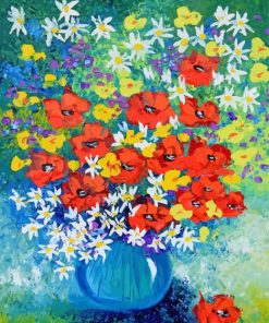 Cornflowers And Poppies Diamond Painting Art