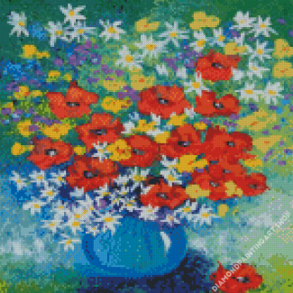 Cornflowers And Poppies Diamond Painting Art