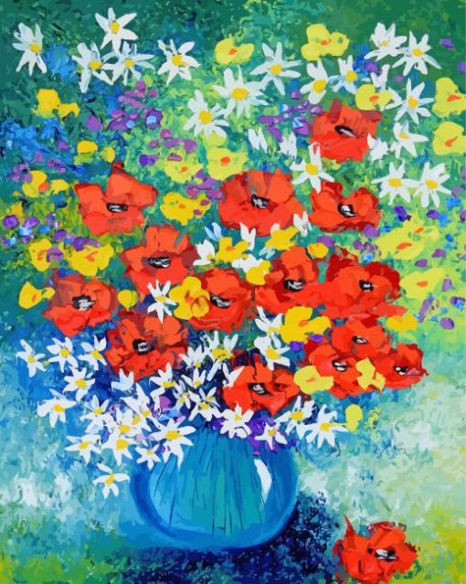 Cornflowers And Poppies Diamond Painting Art