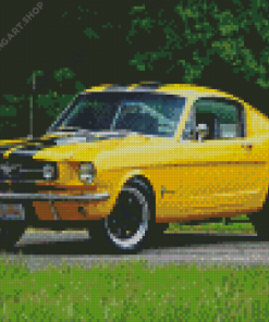 Ford Yellow Mustang Diamond Painting Art