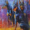 Black Dobermann Diamond Painting Art