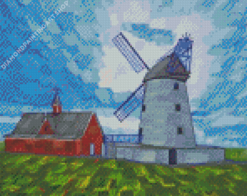Windmill And Barn Diamond Painting Art