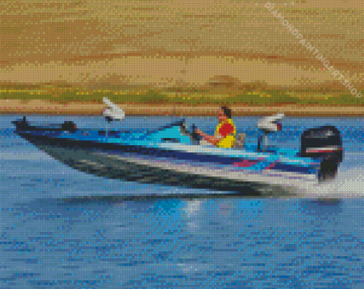 Bass Boat Diamond Painting Art