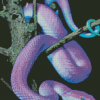 Bluish Snake Diamond Painting Art