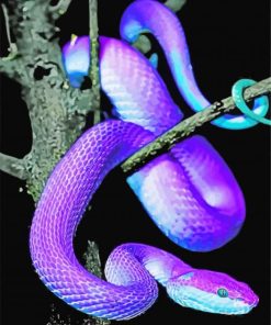 Bluish Snake Diamond Painting Art