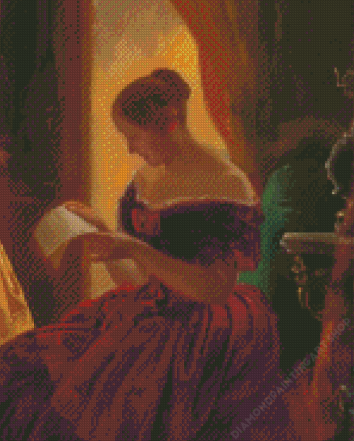 Lady Reading Diamond Painting Art