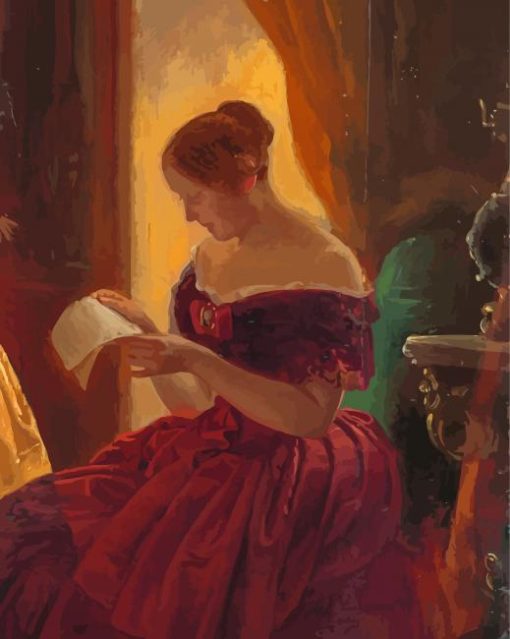 Lady Reading Diamond Painting Art