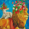 Lion And Lamb Diamond Painting Art
