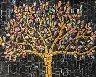 Mosaic Tree Diamond Painting Art