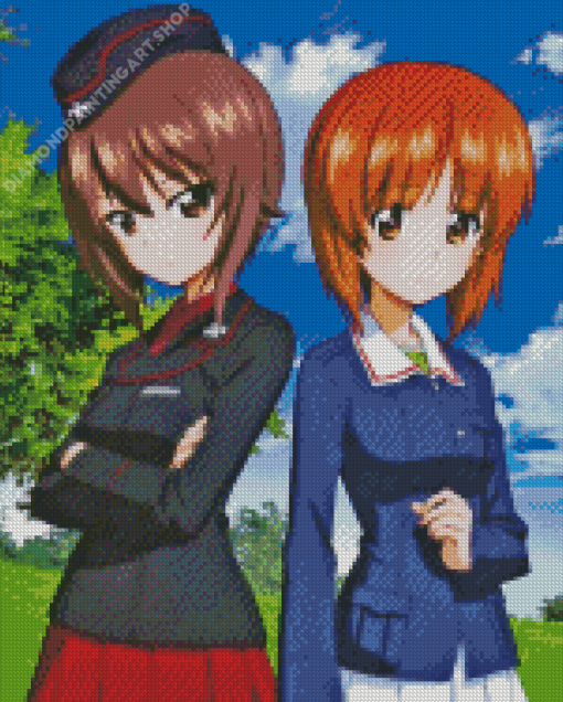 Nishizumi Sisters Diamond Painting Art