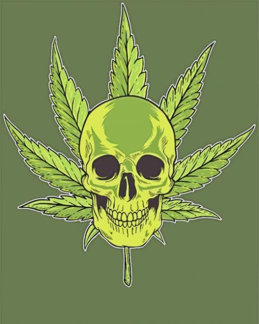 Weed Skull Diamond Painting Art