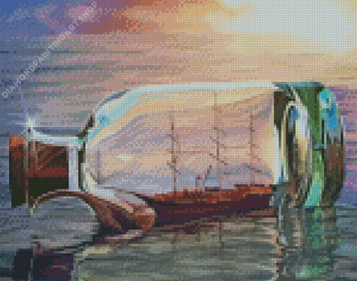 Ship In Bottle Diamond Painting Art