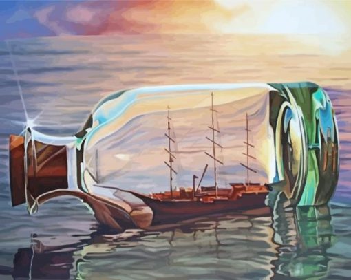 Ship In Bottle Diamond Painting Art