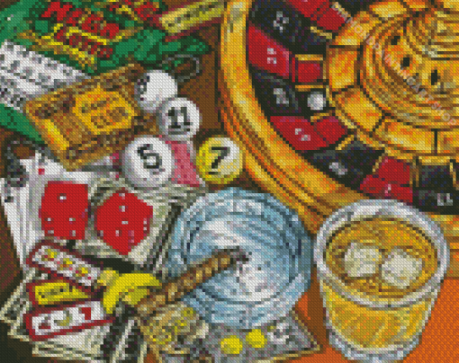 Gamble Game Diamond Painting Art