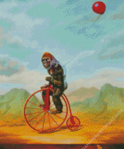 Gorilla Unicycle Diamond Painting Art